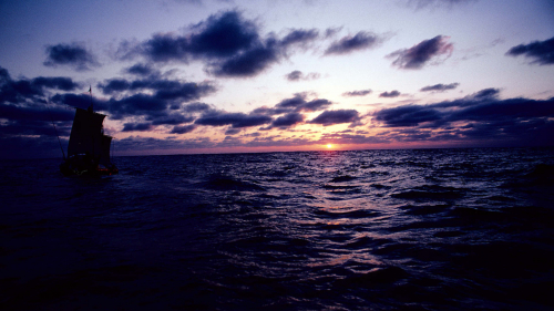 Sailing towards sunset