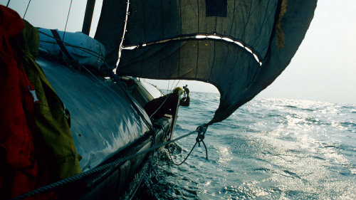 Tim taking sunsight from bow - horiz