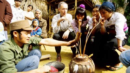 Drinking with the mountain people