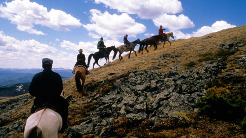 Trecking over mountains