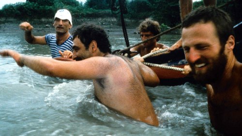 Everyone leaps overboard to help