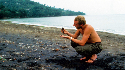 Peter Wheeler on the black sand of Chalybes