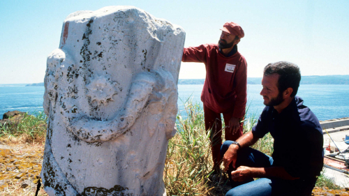Remains of Roman pillar at the Clashing Rocks
