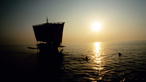 Night swim off Argo