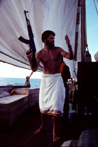 Peter Dobbs with kalashnikov