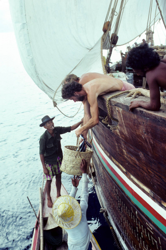 Buying fish - Sumatra strait