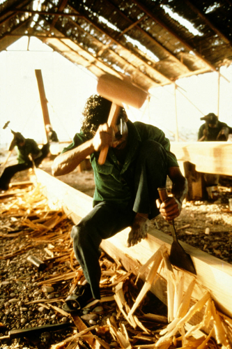 Carving a plank