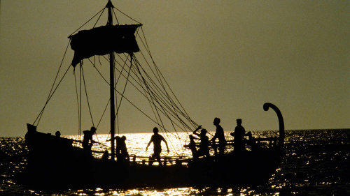 Silhouette at sea